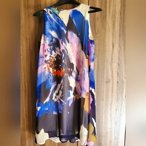 Floral chiffon layered dress. Size 8